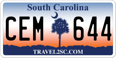 SC license plate CEM644