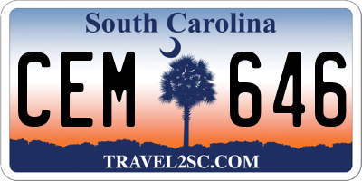 SC license plate CEM646