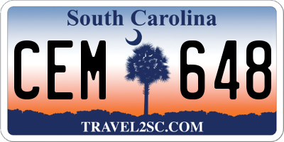 SC license plate CEM648