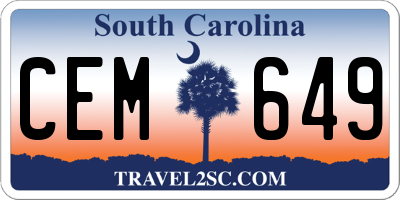 SC license plate CEM649
