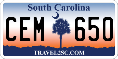 SC license plate CEM650