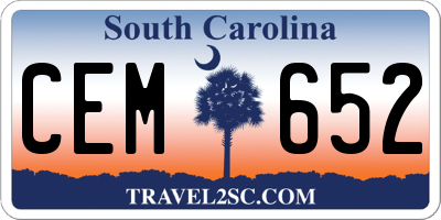 SC license plate CEM652