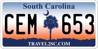 SC license plate CEM653