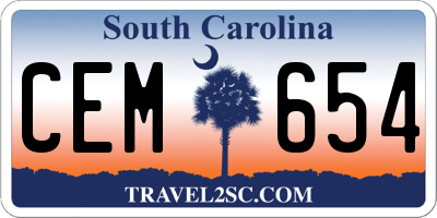 SC license plate CEM654