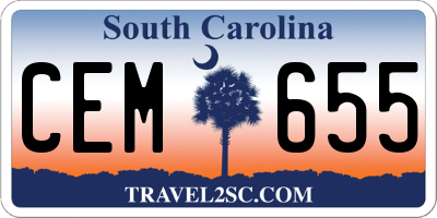 SC license plate CEM655