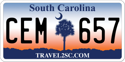 SC license plate CEM657