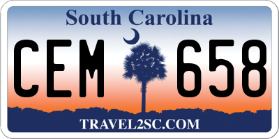 SC license plate CEM658