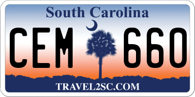 SC license plate CEM660