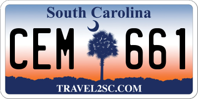 SC license plate CEM661