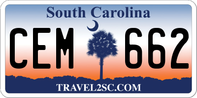 SC license plate CEM662