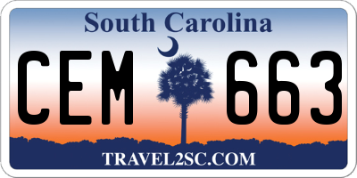 SC license plate CEM663