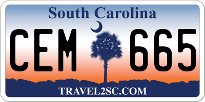 SC license plate CEM665