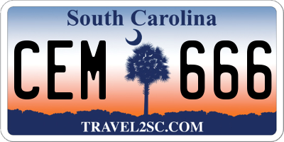 SC license plate CEM666