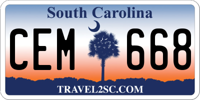 SC license plate CEM668