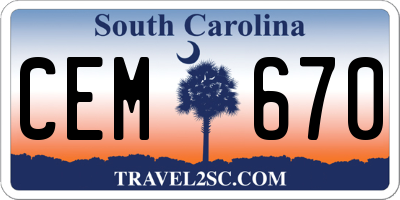 SC license plate CEM670
