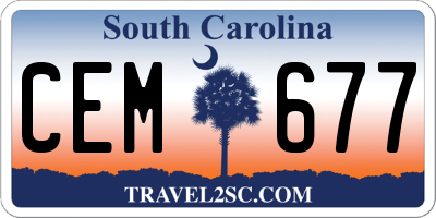 SC license plate CEM677