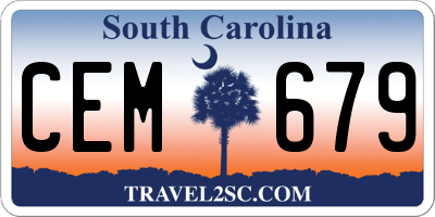 SC license plate CEM679