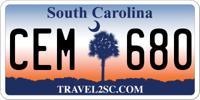SC license plate CEM680