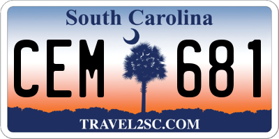 SC license plate CEM681