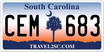 SC license plate CEM683