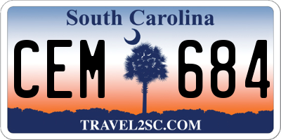 SC license plate CEM684