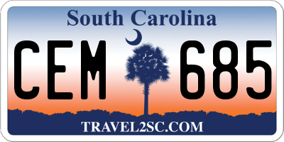 SC license plate CEM685