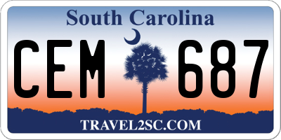 SC license plate CEM687