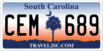SC license plate CEM689