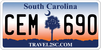 SC license plate CEM690