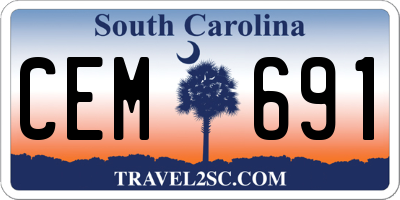 SC license plate CEM691