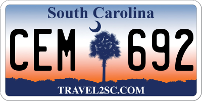 SC license plate CEM692