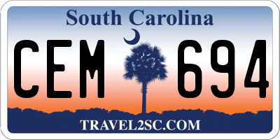 SC license plate CEM694