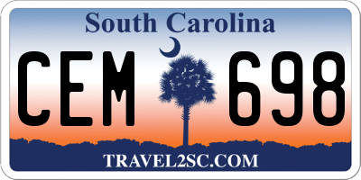 SC license plate CEM698