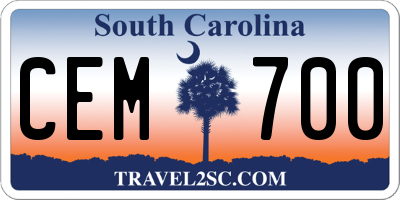 SC license plate CEM700