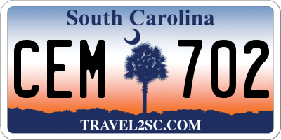 SC license plate CEM702