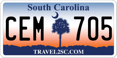 SC license plate CEM705