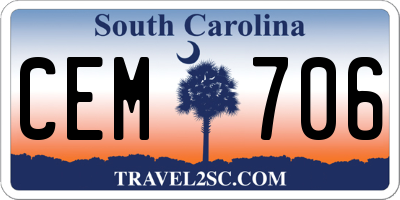 SC license plate CEM706