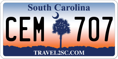 SC license plate CEM707