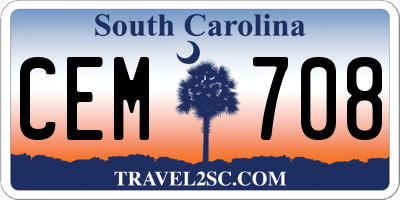 SC license plate CEM708