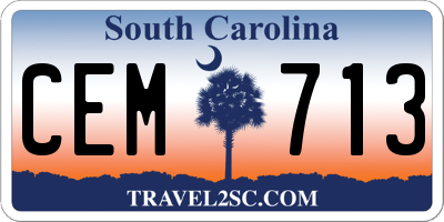 SC license plate CEM713