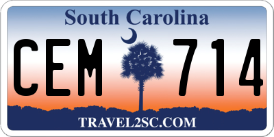 SC license plate CEM714