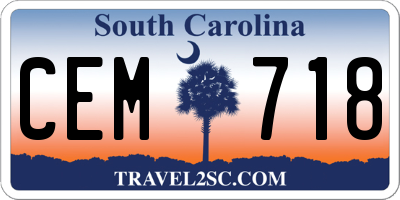 SC license plate CEM718