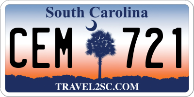 SC license plate CEM721