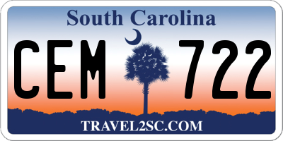 SC license plate CEM722