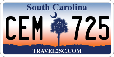 SC license plate CEM725