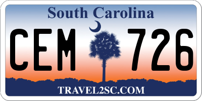 SC license plate CEM726