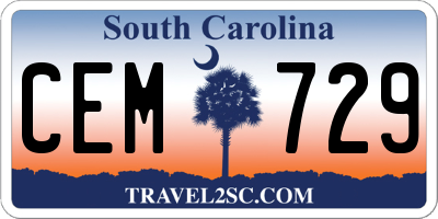 SC license plate CEM729