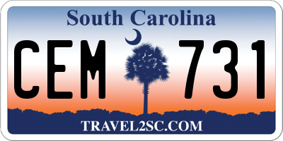 SC license plate CEM731