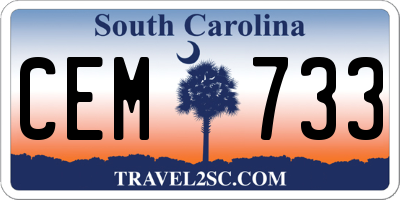 SC license plate CEM733