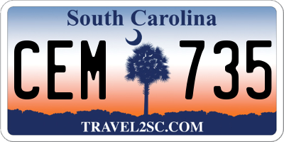 SC license plate CEM735